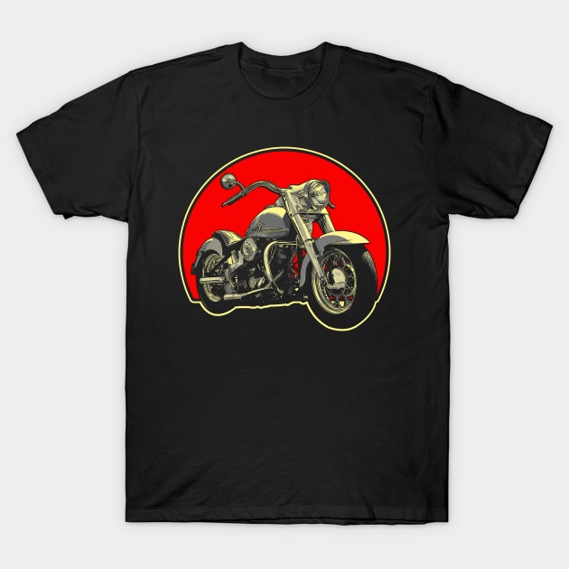 1964 Harley-Davidson Retro Red Circle Motorcycle T-Shirt by Skye Bahringer